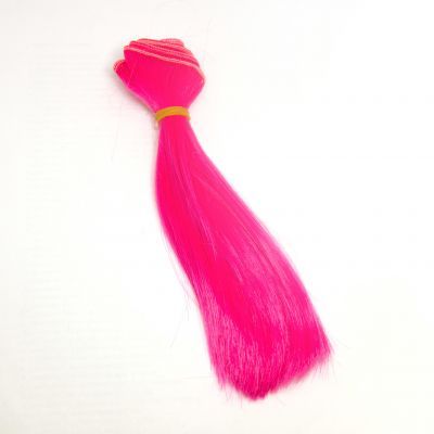 Заготовки и материалы для изготовления игрушки Pugovka Doll Волосы прямые американско розовый, 15 см