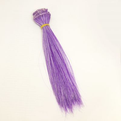 Заготовки и материалы для изготовления игрушки Pugovka Doll Волосы прямые фиолетово-белый, 15 см