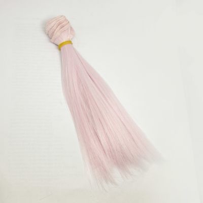Заготовки и материалы для изготовления игрушки Pugovka Doll Волосы прямые бело-розовый, 15 см