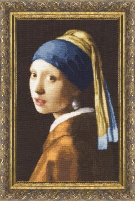 Набор для вышивания Золотое Руно МК-021 Девушка с жемчужной сережкой. Музейная коллекция