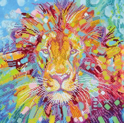 Основа для вышивания с нанесённым рисунком Абрис Арт АС-365 "Разноцветный лев" - схема для вышивания (Абрис Арт)