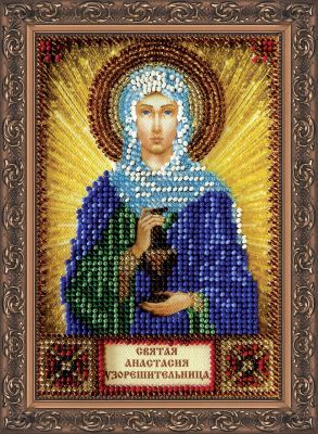 Набор для вышивания иконы Абрис Арт ААМ-029 Набор для вышивания бисером икона "Св. Анастасия"