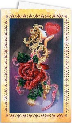 Набор для вышивания Абрис Арт АОМ-011 "Бархат розы" - Открытка-конверт