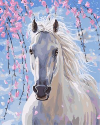 Набор для рисования по номерам Цветной gx8528 «Белогривая лошадка»