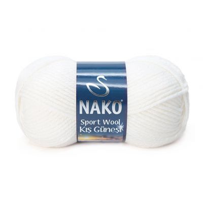 Пряжа Nako Пряжа Nako Sport Wool Цвет.208 Белый