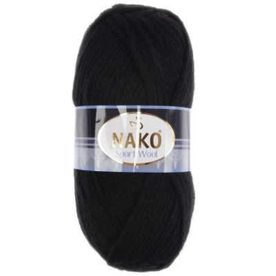 Пряжа Nako Пряжа Nako Sport Wool Цвет.217 Чёрный