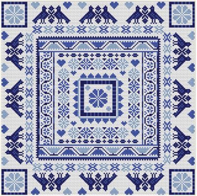 Набор для вышивания RIVERDRIFT House RR418 Hungarian square blue