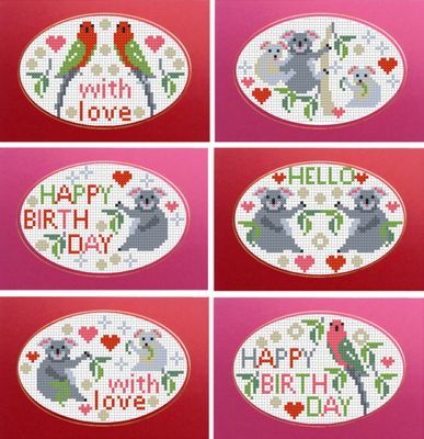 Набор для вышивания RIVERDRIFT House RR405 6 CARDS koalas and parrots