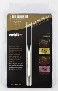 Инструмент для вязания ADDI 756-7/5-000 Дополнительные спицы с удлиненным кончиком к addiClick LACE SHORT, №5, латунь