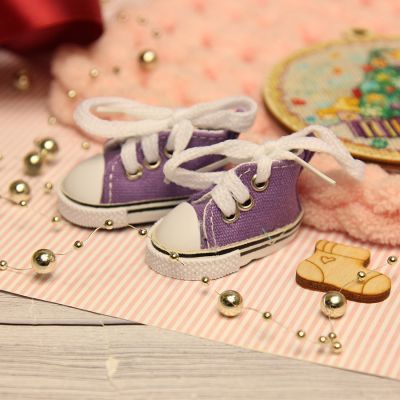 Заготовки и материалы для изготовления игрушки Березка Кеды для куклы на шнурочках 5 см, фиолетовые