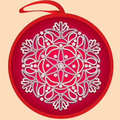 Основа для вышивания с нанесённым рисунком Марiчка ИКБ-010 Елочная игрушка. Красный шар - схема для вышивания (Марiчка)