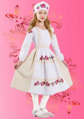 Заготовка для вышиванки Каролинка КДПН-01 "Розовый цвет" 116-128 р-р набор для вышивки детского платья