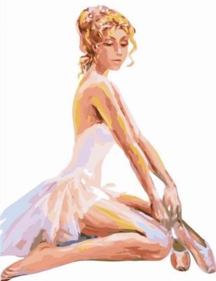 Набор для рисования по номерам Цветной Mg2053 "Сидящая балерина"