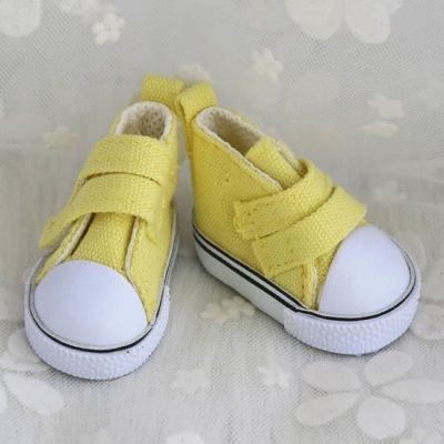 Заготовки и материалы для изготовления игрушки Арт ткани Обувь для кукол кеды, 5 см на липучках (желтые)
