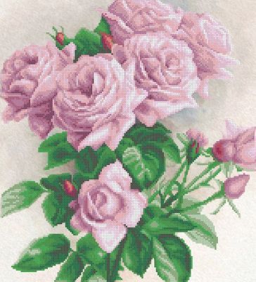 Основа для вышивания с нанесённым рисунком MOSMARA ММЦ-013 Розы для любимой - схема для вышивания (MOSMARA)