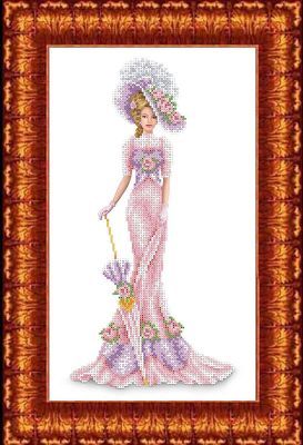 Набор для вышивания Каролинка КБЛН(ч) 3014 Дама в розовом - набор