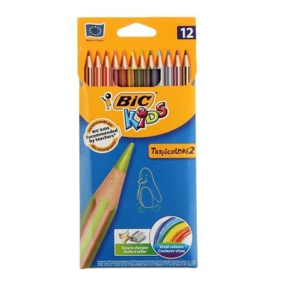 Карандаши BIC 1314701 Карандаши 12 цветов BIC Kids Tropicolors 2, пластиковые