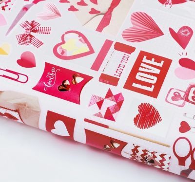 Бумага для упаковки подарков Дарите Счастье 2862083 Бумага упаковочная глянцевая "Розовые конверты"