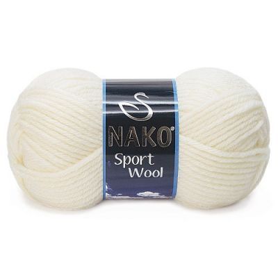 Пряжа Nako Пряжа Nako Sport Wool Цвет.300 Молочный