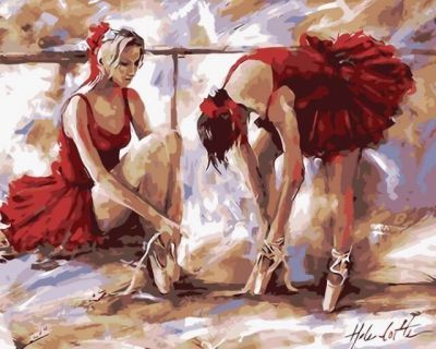 Набор для рисования по номерам Цветной Mg6302 "Балерина в красном"