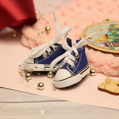 Заготовки и материалы для изготовления игрушки Березка Кеды для куклы на шнурочках 5 см, синий