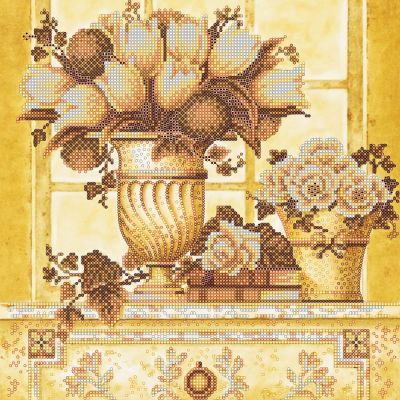 Основа для вышивания с нанесённым рисунком Абрис Арт АС-336 "Палевые цветы" - схема для вышивания (Абрис Арт)