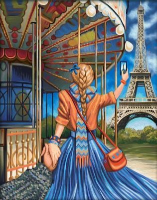 Алмазная мозаика Алмазная живопись Алмазная вышивка Следуй за мной "Париж"(АЖ-1631) - картина стразами
