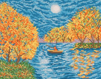 Основа для вышивания с нанесённым рисунком Марiчка РКЗ-013 Осеннее озеро - схема для вышивания (Марiчка)
