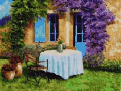 Мозаичная картина Anya Алмазная вышивка 50148 Уютный дворик - мозаика Anya