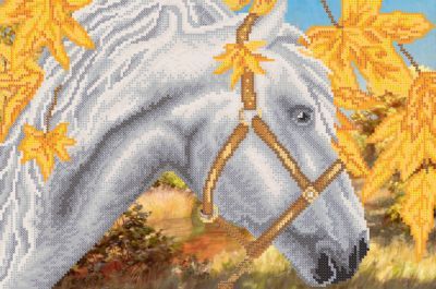 Основа для вышивания с нанесённым рисунком Марiчка РКП-621 Белая лошадь - схема для вышивания (Марiчка)