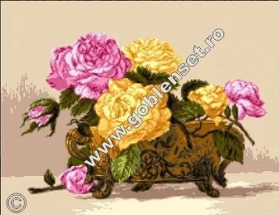 Набор для вышивания Goblenset 0946 Розы в фарфоровой вазе