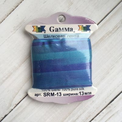 Ленты Gamma SRM-13 Лента декоративная "Gamma" шелковая M118 св.синий/фиолетовый