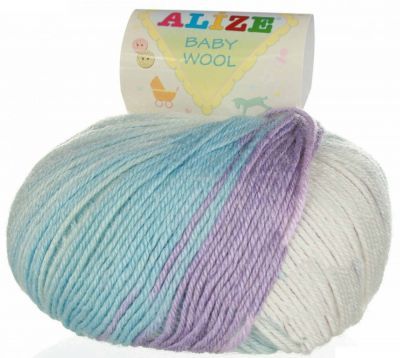 Пряжа Alize Пряжа Alize Baby Wool Batik Цвет.3566 Сирен.бел.голуб