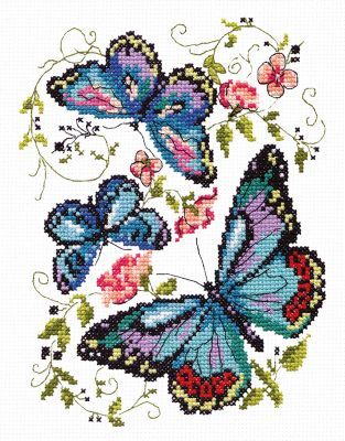 Набор для вышивания Чудесная игла 42-03 Синие бабочки