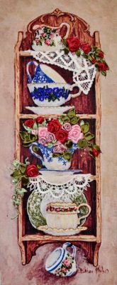 Набор для вышивания Рисуем лентами 048-100 Полочка с розами