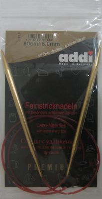 Инструмент для вязания ADDI 755-7/6-80 Спицы, круговые, с удлиненным кончиком, №6, 80 см, для тонкой пряжи.