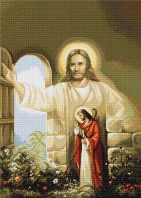 Набор для вышивания Luca-S B0411 Иисус стучит тихонько в дверь