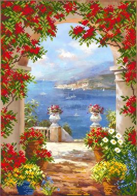 Основа для вышивания с нанесённым рисунком Матрёнин Посад 4156 Цветы средиземноморья - схема для вышивания (Матрёнин посад)
