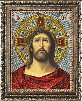 Мозаичная картина Преобрана Алмазная вышивка 0073/1 Иисус Христос в Терновом Венце - картина стразами (Преобрана)