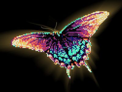 Основа для вышивания с нанесённым рисунком Художественные мастерские Ц-004 Papilionidae (бабочка с лучами) - схема для вышивания (Художественные мастерские)