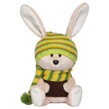 Мягкая игрушка Лесята Заяц Антоша в шапочке и свитере 15 см