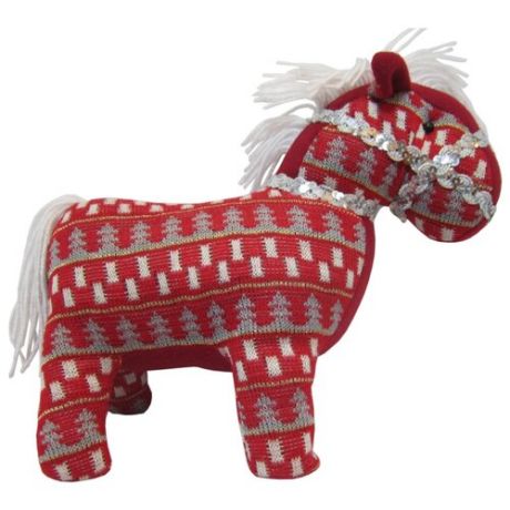 Мягкая игрушка Snowmen Лошадь красная 29 см
