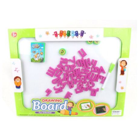 Доска для рисования детская Наша игрушка с набором букв и цифр (28046E-1) зеленый