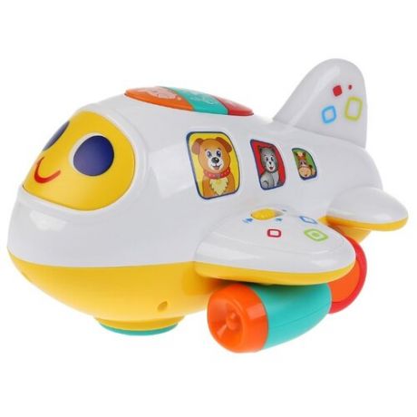 Развивающая игрушка Умка Интерактивный самолет белый/желтый