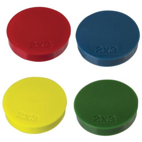 Магниты для доски 2x3 AM130 красный/синий/желтый/зеленый
