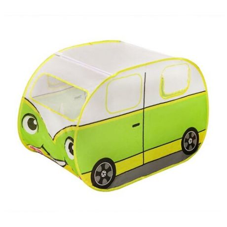 Палатка Наша игрушка Веселая машинка 985-Q59 зеленый/белый/желтый