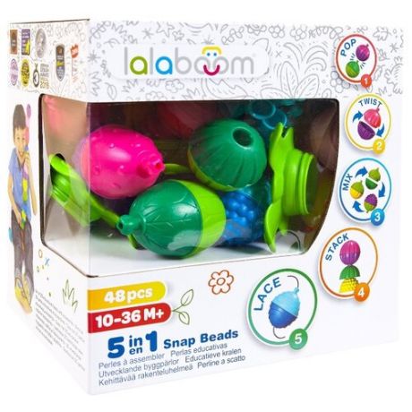 Развивающая игрушка lalaboom 5 в 1 48 предметов разноцветный