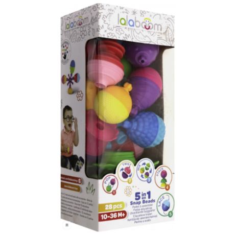 Развивающая игрушка lalaboom 5 в 1 28 предметов разноцветный