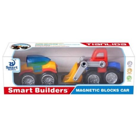 Магнитный конструктор Smart Builders Magnetic Blocks 388 Машинка и трактор
