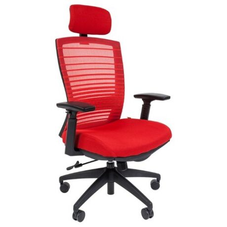 Компьютерное кресло Chairman 285 для руководителя, обивка: текстиль, цвет: красный